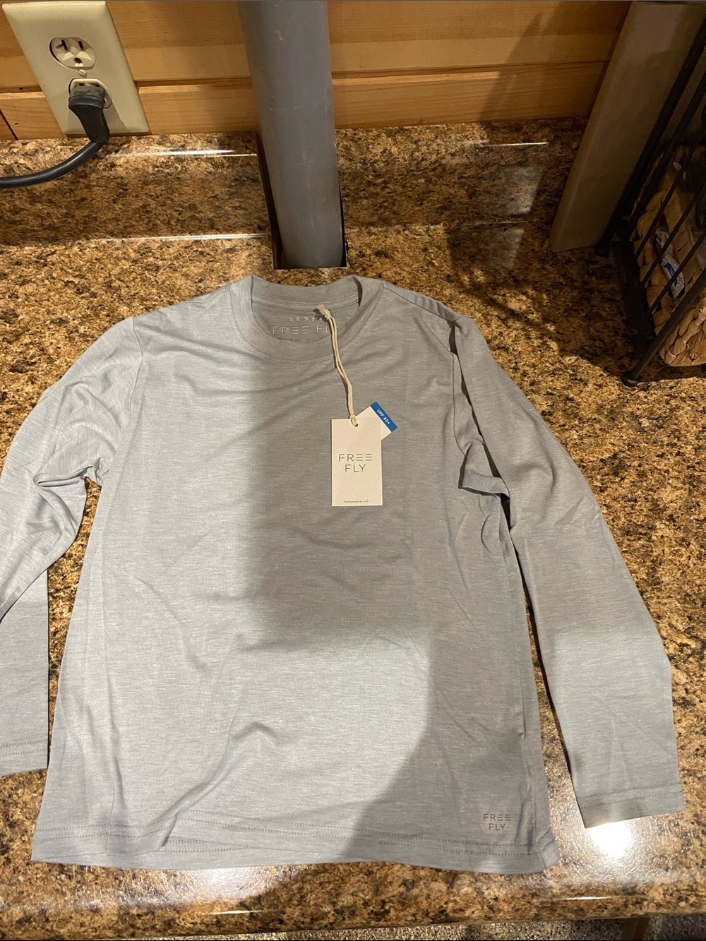 Boys Long-Sleeve Crew Tee — Light Gray